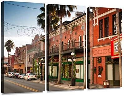 исторически град Йбор в Тампа Бей, Флорида, САЩ, стенни рисунки с пури и снимки, Изключителна Фотография, Реколта Абстрактни