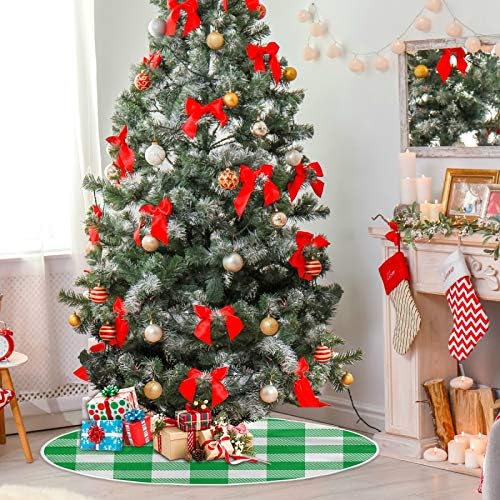 Декорация на Поли във формата на Коледно ALAZA, Украса Малка Мини-Поли във формата на коледно дърво 35,4 Инча с Карирана кърпа St