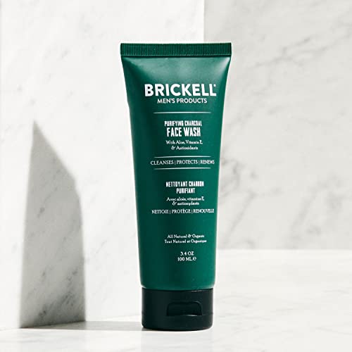 Почистващо средство за лице с въглен на прах Brickell Men ' s за мъже, Естествено и Органично Ежедневно Почистващо средство за лице,