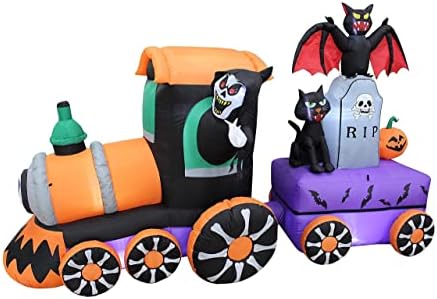 Два комплекта украса за Хелоуин и коледно парти, включително надуваеми Reaper смъртта на влак с дължина 8 метра и тиква-прилеп