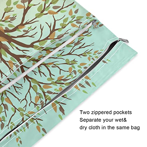 Есенното Дърво на Живота, Влажна, Суха Чанта за многократна употреба Влажна Пелена Чанта за Бански костюми Водоустойчив