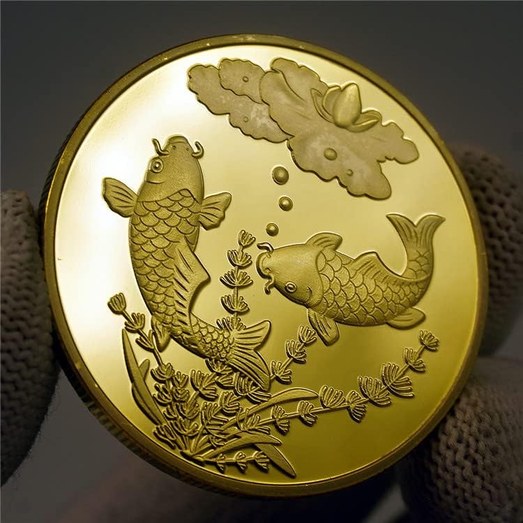 Златни Монети Китайска Риба Koi Колекция Възпоменателни монети Щастливи Златни и Сребърни Монети на Любовта, на Нова година