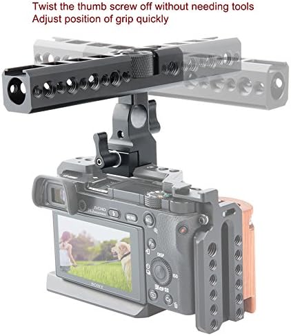 NICEYRIG Быстроразъемная Горната дръжка на НАТО с 15-миллиметровым основна скоба, стойки за студено башмака за Огледално-рефлексен фотоапарат/Видеокамера/Фотоапарат
