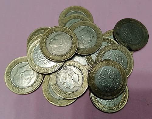 Набор от Европейски монети, Турска Монета в 1 Лира, два цвята Мозайка Монета, Събиране на монети