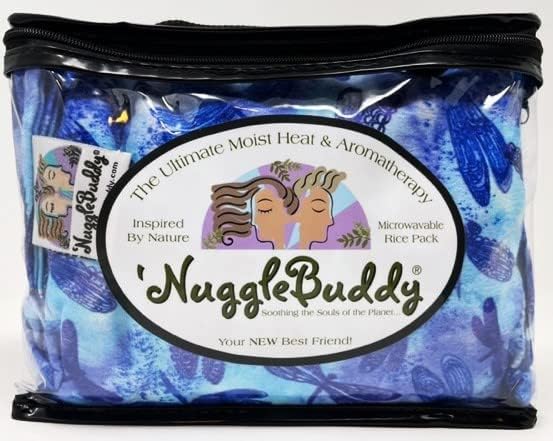 Опаковка биологичен ориз NuggleBuddy Влажни Heat & Aromatherapy за микровълнова печка. Прекрасна синя кърпа под формата на водни