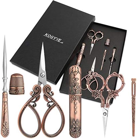 Комплекти ножици за бродиране включват 2 двойки пури в ограничени бройки ножица, Шевни ножици в европейски стил с Калъф за шевна