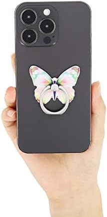 Притежателят на пръстена за мобилен телефон LaMignonne Butterfly, поставка за улавяне на пръстена на пръста си, обърни на 360 °, флип-надолу