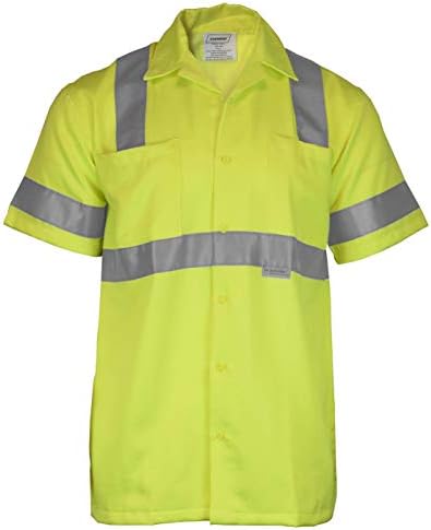 Защитно работна риза Ironwear 1860 Повишена видимост С къс ръкав копчета -Тип R | ANSI клас 3, Вар