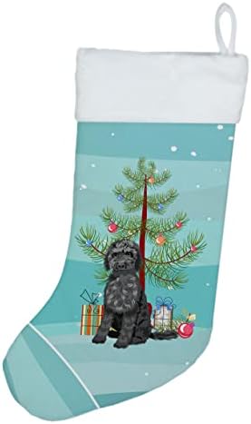 Carolin's Treasures WDK3003CS Doodle Черен 2 Коледни Чорапи, чорапи за окачване на камината, Коледен Сезон, декорация за Партита, Семейни