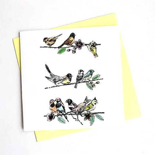 3 Броя на Фоновите Печати с дървесни Птици за производство на пощенски картички и водене на дневник, Листа, Птици, Гумени Печати,
