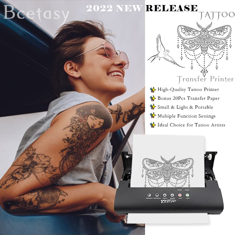 Принтер за прехвърляне на Шаблон татуировки Bcetasy, С безплатна хартия за прехвърляне на 20PCS, Термопировальный Апарат за Прехвърляне