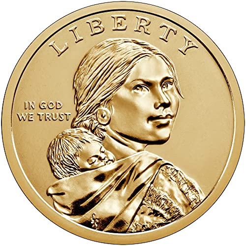 2023 Р Индейский (сакагавея/Gold) долар 25 Монета, Банката Долар Монетен двор на САЩ, Без да се прибягва