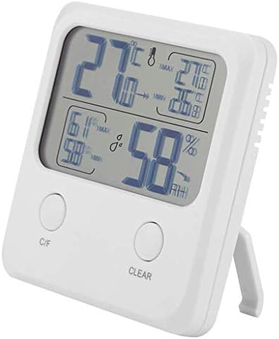 Стаен Термометър с Орехи Орех, Дигитален Влагомер, Термометър за стая, Влага Стайна Температура с Рядка Екран