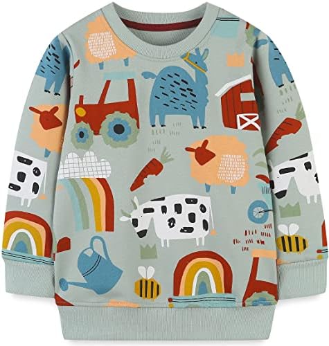 Akyzic/ Качулки За малки Момчета, Памучен тениска с кръгло деколте, Пуловер с дълги ръкави във формата на Динозавър, Блузи, Тениски, от