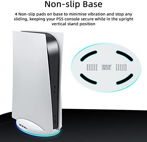 Вертикална поставка Mcbazel RGB за конзолата PS5, детска поставка за led базата с USB възел, съвместима с конзолата PS5 - Бял