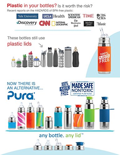 Къса силиконови ръкави за бутилки Pura Кики - Не съдържат пластмаса, здравно качество, нетоксични, сертифицирани MadeSafe