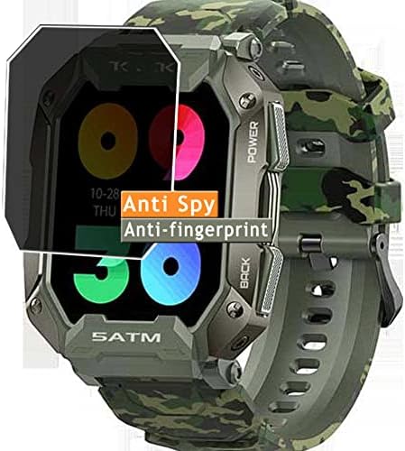 Защитно фолио за екрана Vaxson Privacy, която е съвместима с умни часовник Kospet Tank M1 Smartwatch, стикер за защита от шпионски