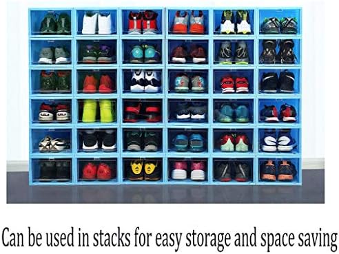 кутия за съхранение на обувки, без лента, Компактна Кутия за съхранение, Прозрачен Шкаф за обувки, Модерен (Цвят: синьо размер: 29 * 36