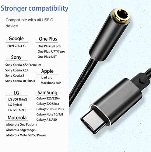 Кабел-USB адаптер с Конектор за слушалки 3,5 mm, Аудиогарнитура Type-C, Свързване на Кабел за Samsung Galaxy S21 Ultra S20 FE