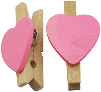 Wuuycoky 1,2 Дървени клечки за дрехи за Бродерия във формата на сърце, Колче за Бельо на Пролетния цвят, Бяла опаковка по 50 броя
