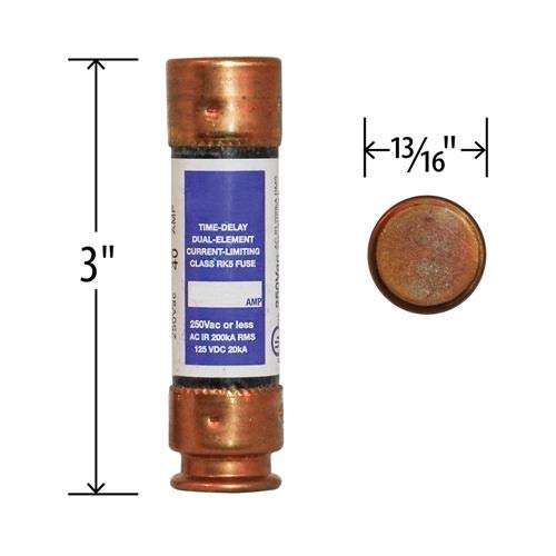 (2 опаковки) Съвместима замяна на предпазители Littlefuse FLNR-60 - Edison с временна закъснение - 60 Ампера 250 - Двоен елемент RK5