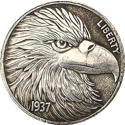 Предизвикателство Монета Реплика Възпоменателна Монета сребърно покритие Монета Американски Пържола от Буйволицы Масивна Монета 1937 Колекция от Ръчно изработени