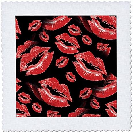 3. Два целувка изправени, устните червени на цвят, модел - квадрати одеяла (qs_357215_2)