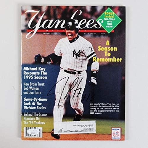 Джим Лейриц подписа списание йорк Янкис – COA JSA - Списания MLB с автограф