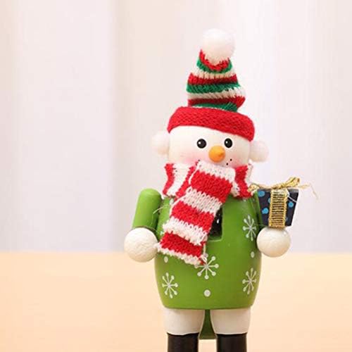 Abaodam Дървена Лешникотрошачката Куклено Украса на Работния Плот Коледен Орнамент във Формата На Снежен човек Куклен Подарък за Рожден