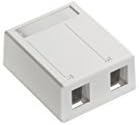 Leviton 4S089-2IP 2-Портов кутия за повърхностен монтаж QuickPort, за Екранирани конектори, Слонова кост