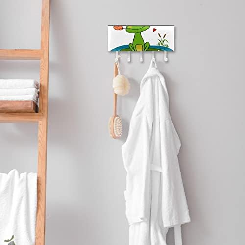 Царевна-жаба органайзер за дрехи с 5 куки стенни баня кухненски рафт за съхранение на многофункционална полк