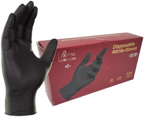 КРАЛСКИТЕ МАРОКАНСКИ Черен Нитриловые ръкавици за Еднократна употреба без латекс и прах, 3 Mils, Малки / Средни / Големи / Много