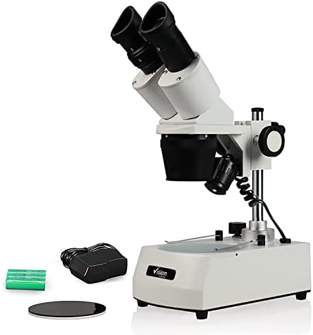 Бинокъла на Стереомикроскоп Vision Scientific VMS0002-RC-13, 10-кратно широкоъгълен окуляр, 1-кратно и 3-кратно обективи, 10-кратно и 30-кратно