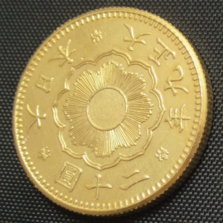 Японска Златна Монета От 20 Юана Taisho 9 Години Позлатен Копие на Възпоменателни монети