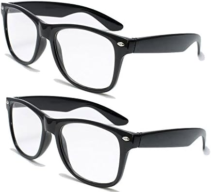 2 чифта очила за четене - удобни стилни прости ридеры (2 чифта черни, 1,5 x)