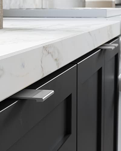 Design House 206623-Разтегателен шкафче SN Edge, 10 броя, C-C размер 1,06 инча, Сатинированный никел, 10 бр.