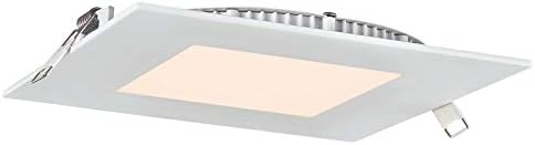 Уестингхаус Lighting 5191000 12-Ватов (еквивалент на 80 W) 6-Инчов Тънък Кв.-Вградени led лампа с регулируема яркост на Топло бяла
