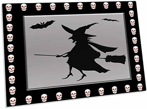 3дРоза Хэллоуинской вещици, летящей на метла с инхалатор мишки на сребро. - Подложки за настолни възглавници (dpd-126067-1)