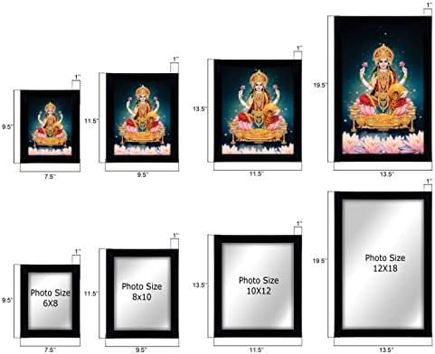 IBA Indianbeautifulart Индийска Богиня Лакшми На Светия Цвете, Осыпающая Парична Рамка За Снимки, Благоприятна Рамка За Снимки на Хиндуисткия