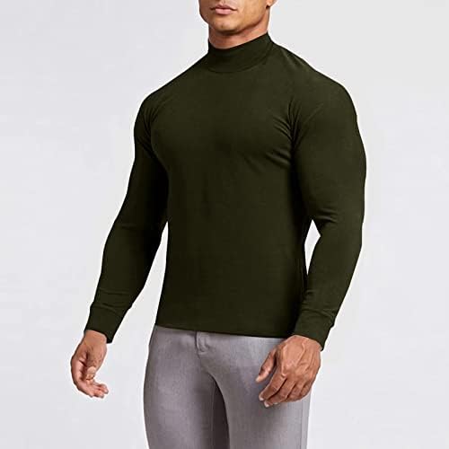 Мъжки Ризи, Пуловери с имитация на Turtlenecks и дълъг Ръкав, Спортна Риза За мускули, Топлинна Топ