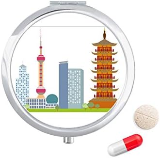 Китайската Архитектура Телевизионната Кула Ориентир Модел На Калъф За Хапчета В Джоба Кутия За Съхранение На Лекарства Контейнер Опаковка