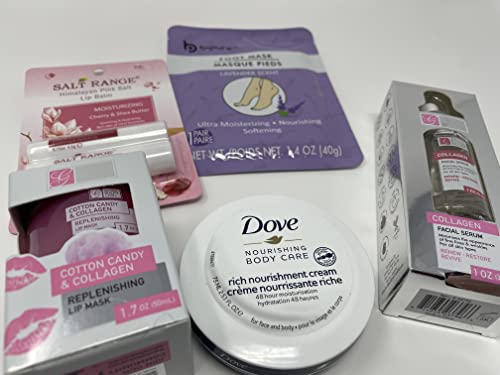 Подарък кутия Spa Health & Beauty: Колаген серум за лице, на Лечебното маска за устни, Балсам за устни с гималайской розова