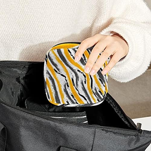 Чанта за съхранение на Хигиенни Кърпички, Жълто и Сиво Преносима Чанта за Менструални Тампони за Момичета, За Съхранение на Подложки за