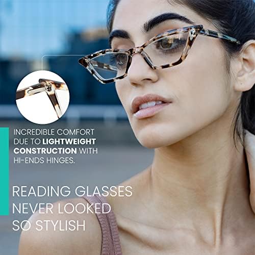Прозрачни очила за четене в стил Костенурки котешки очи за жените, които изглеждат стилно и модерно с високо зрение - Удобен