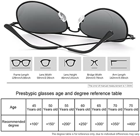 Devirld 2 Двойки Бифокальных Очила за четене със Защита от Синя светлина UV400, Слънчеви Очила-Авиатори за Мъже и Жени, по-Леки Очила (Черно