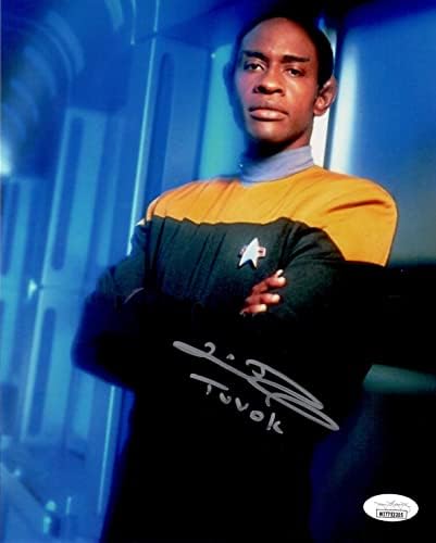 Тим Ръс с автограф подпис и Надпис 8x10 снимка JSA COA Star Trek Voyager Тувок