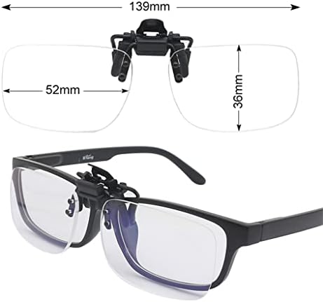 LYSLDH -Леки Очила за четене с клипсой, Откидывающиеся нагоре и надолу, Без Увеличително стъкло, лесно и удобно в переноске,