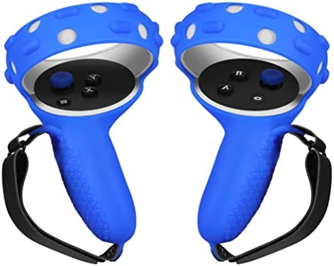 Дръжки контролер TNP за Oculus Quest 2/Meta Quest 2 с Наколенником, черен Калъф за ръчно управление VR Touch Controller, Защитен
