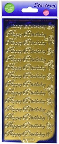 Elizabeth Craft Проекти Честит Рожден Ден На Големи Отклеивающиеся Етикети 4 X9 Лист-Златен