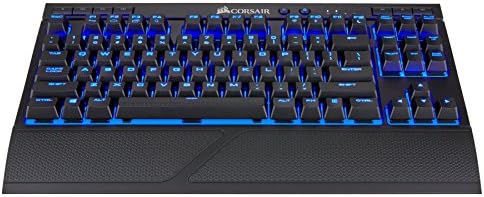 Безжична Ръчна Детска клавиатура Corsair K63 със синя led подсветка, Cherry MX Red - Тиха и линейна